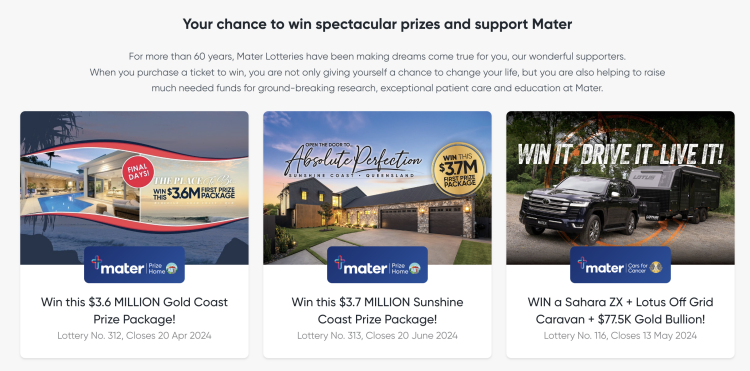 Lottery Draws Available on Mater Lotteries