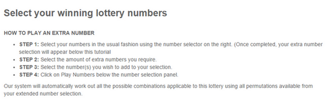 PlayHugeLottos Extra Numbers