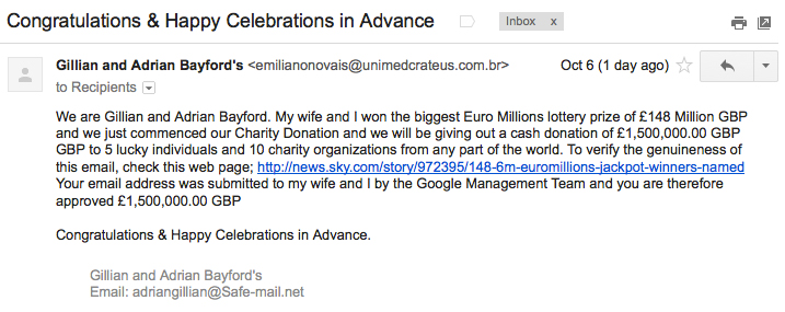 Adrian and Gillian Email