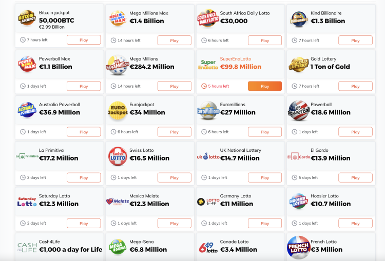 Lotteries featured at KindLotto.com