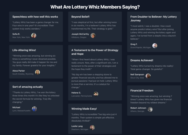 What People Say about Lottery Whiz