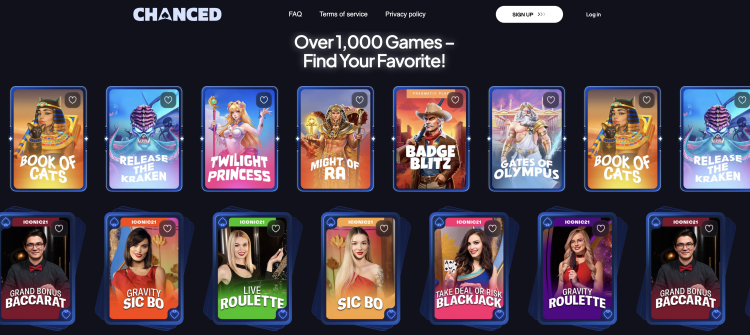 Games Offered by the Chanced Casino